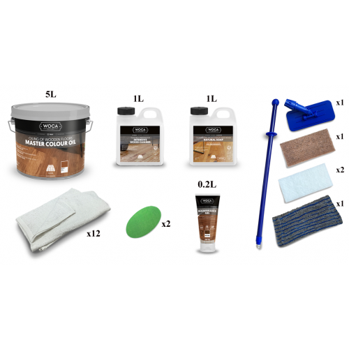 Kit Saving: DC044 (c) Double oiling an Element 7 MA natural, fired or nero floor,  floor, work by hand, 16 to 35m2  (DC)